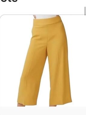 Express Mustard Wide-Leg Cropped Pants